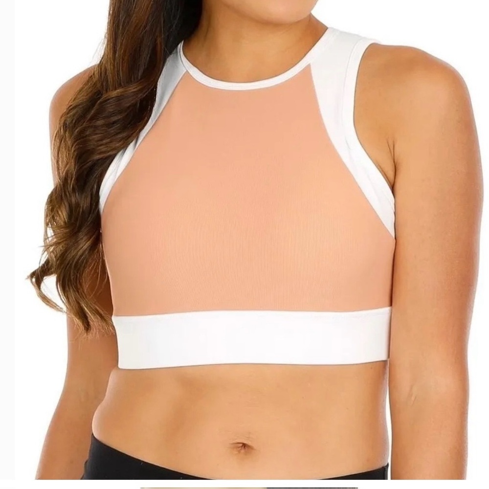 Kyodan Cream and White Sports Bra with Racerback